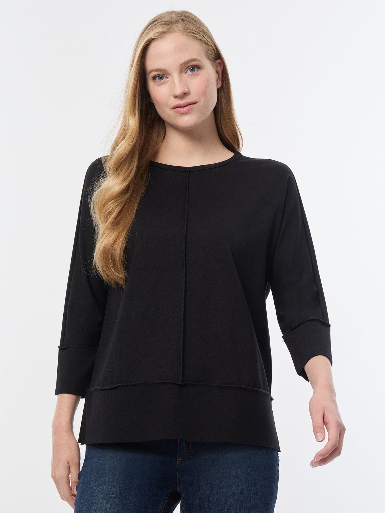 Plus Size Seam Detail Dolman Tunic