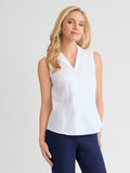 Easy-Care Sleeveless Button-Up Shirt