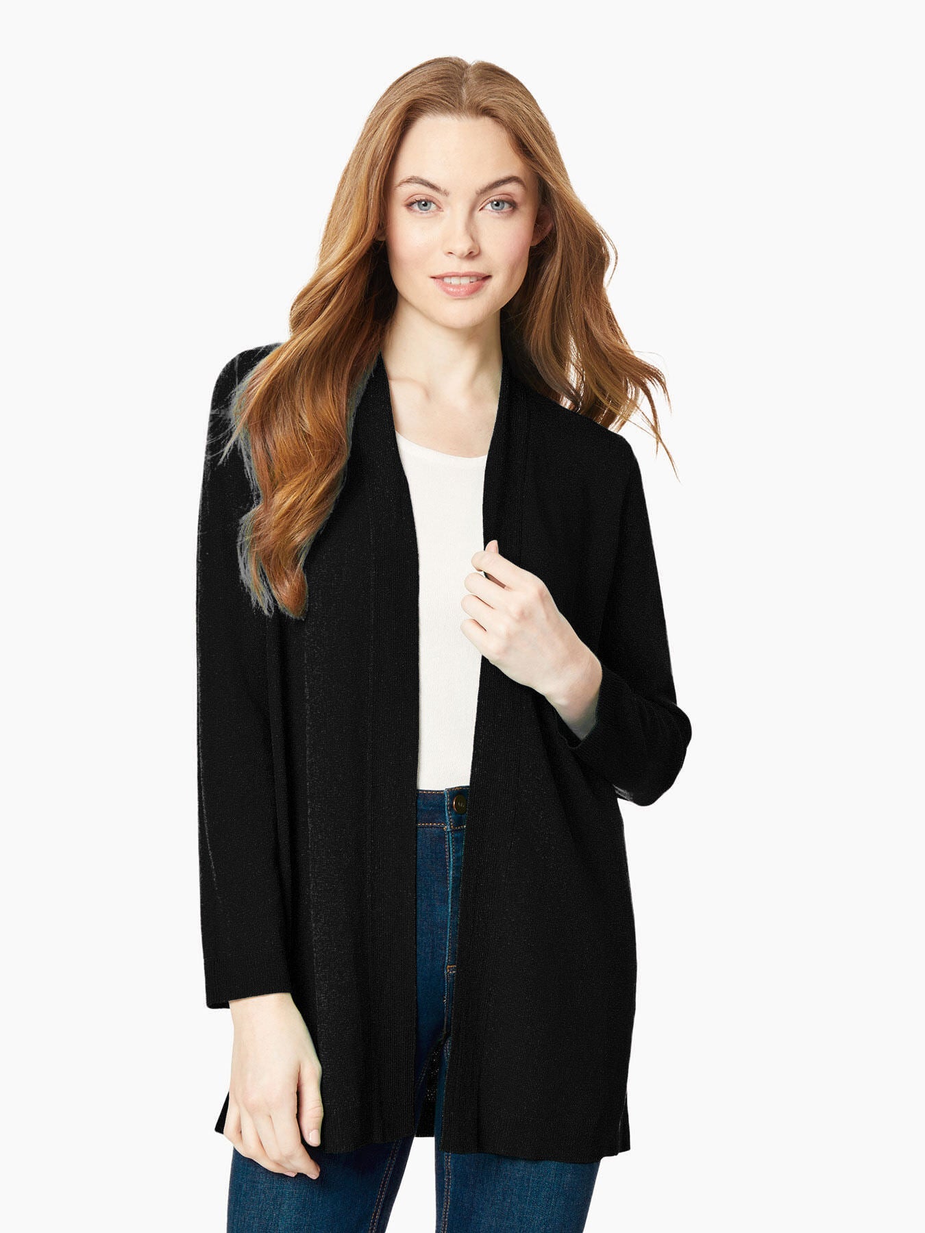 Plus Size Open Front Icon Cardigan