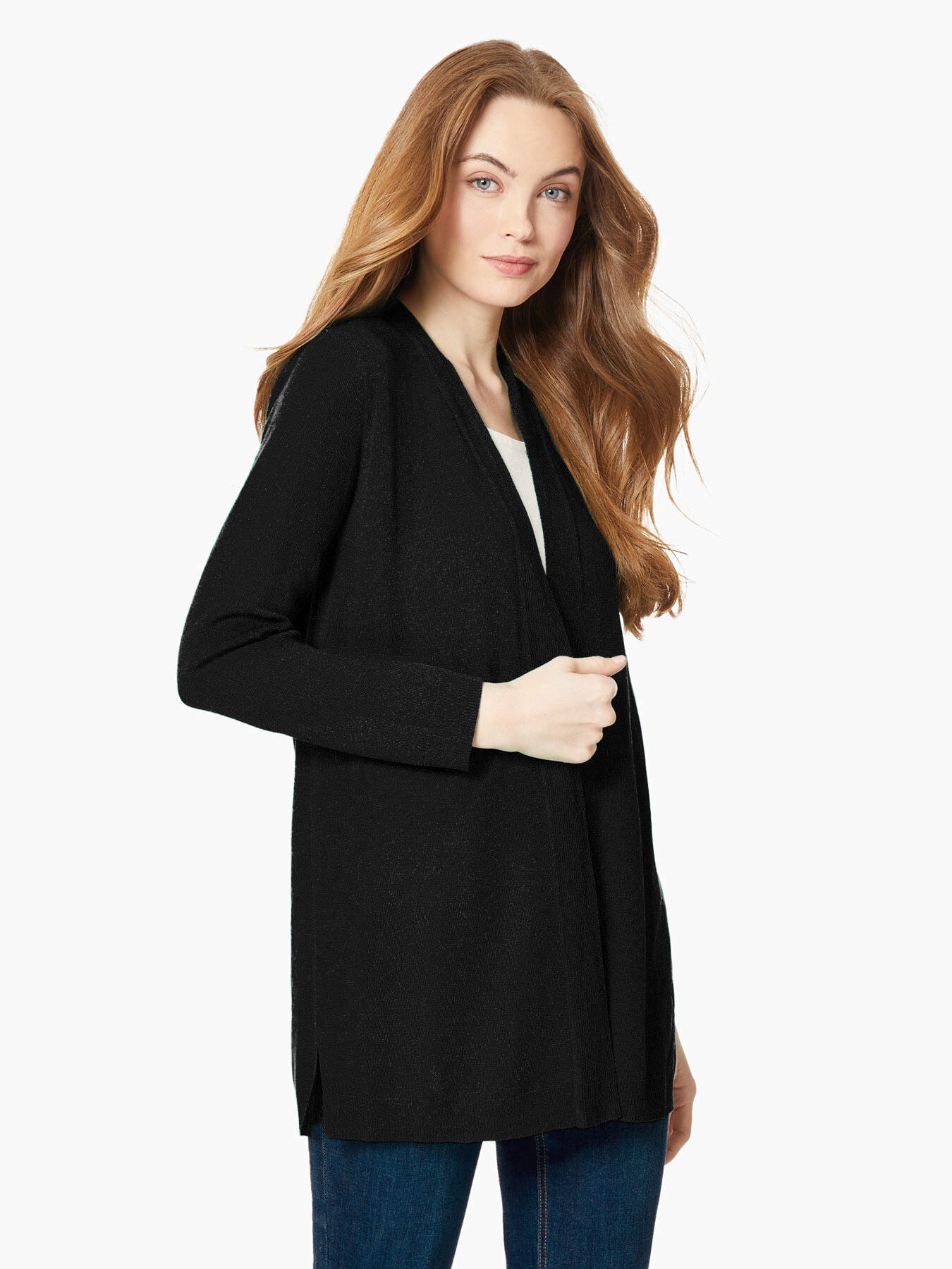Plus Size Open Front Icon Cardigan