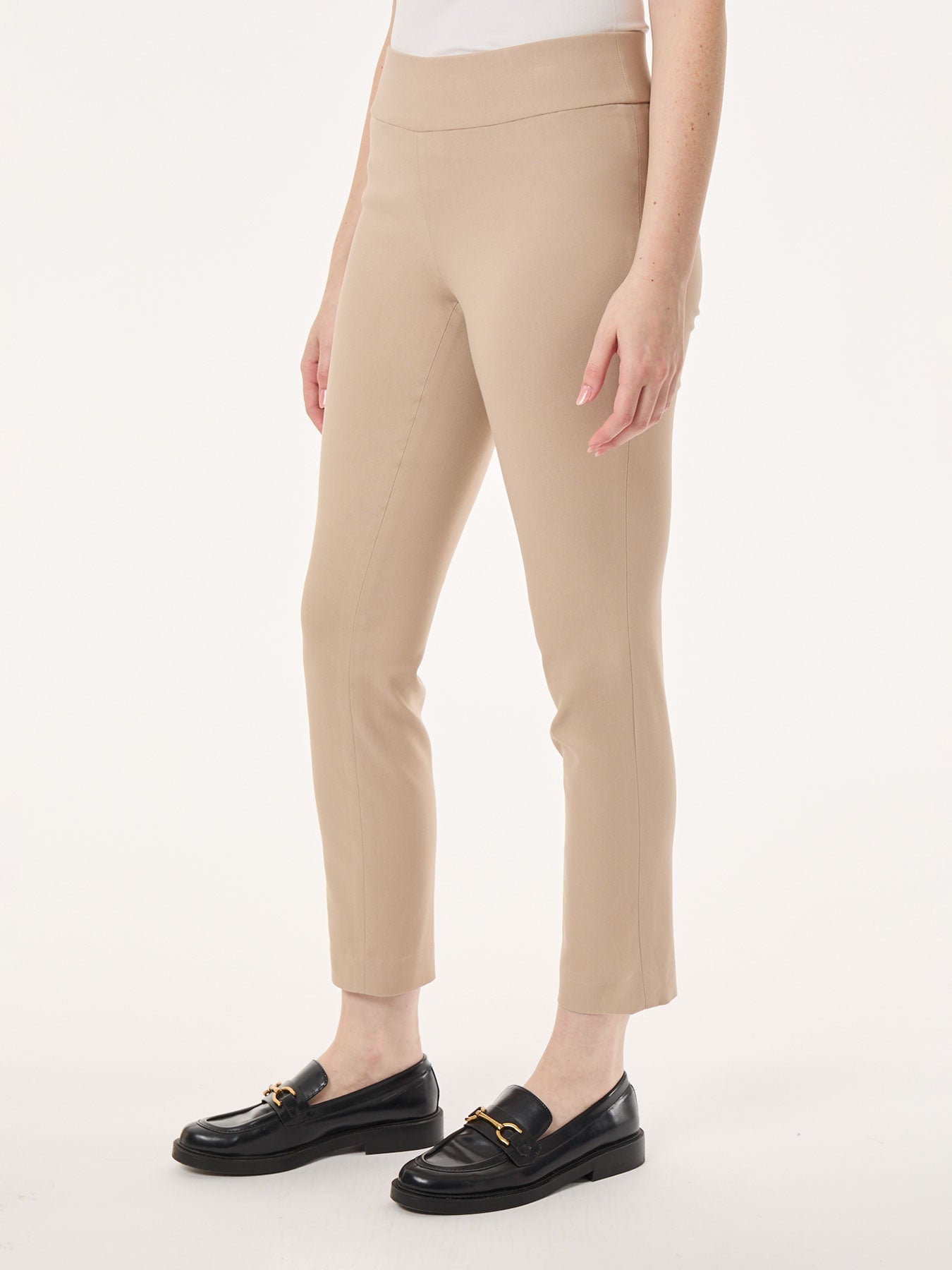 Solid Stretch Pull-On Straight Leg Pant