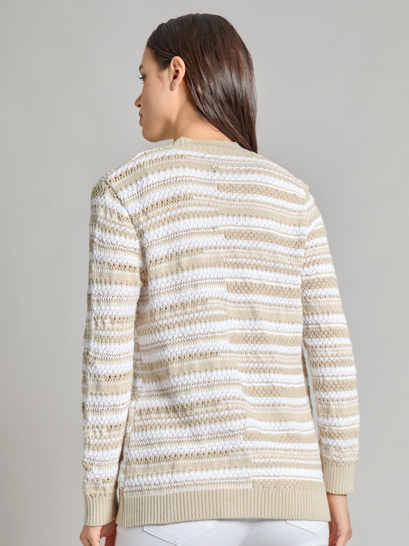 Open Front Textured Knit Cardigan