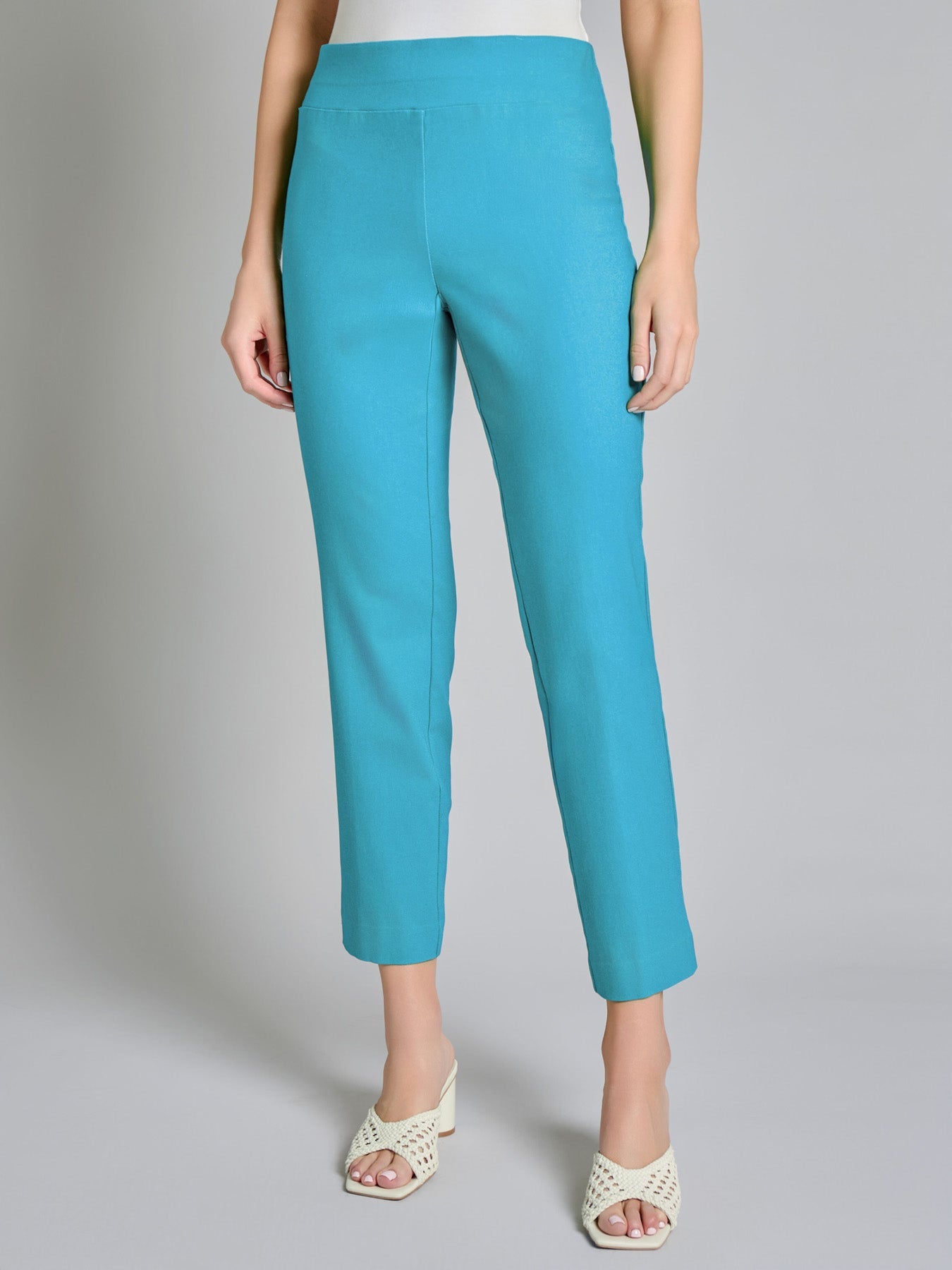 Pull-On Straight Leg Pants, Stretch Twill