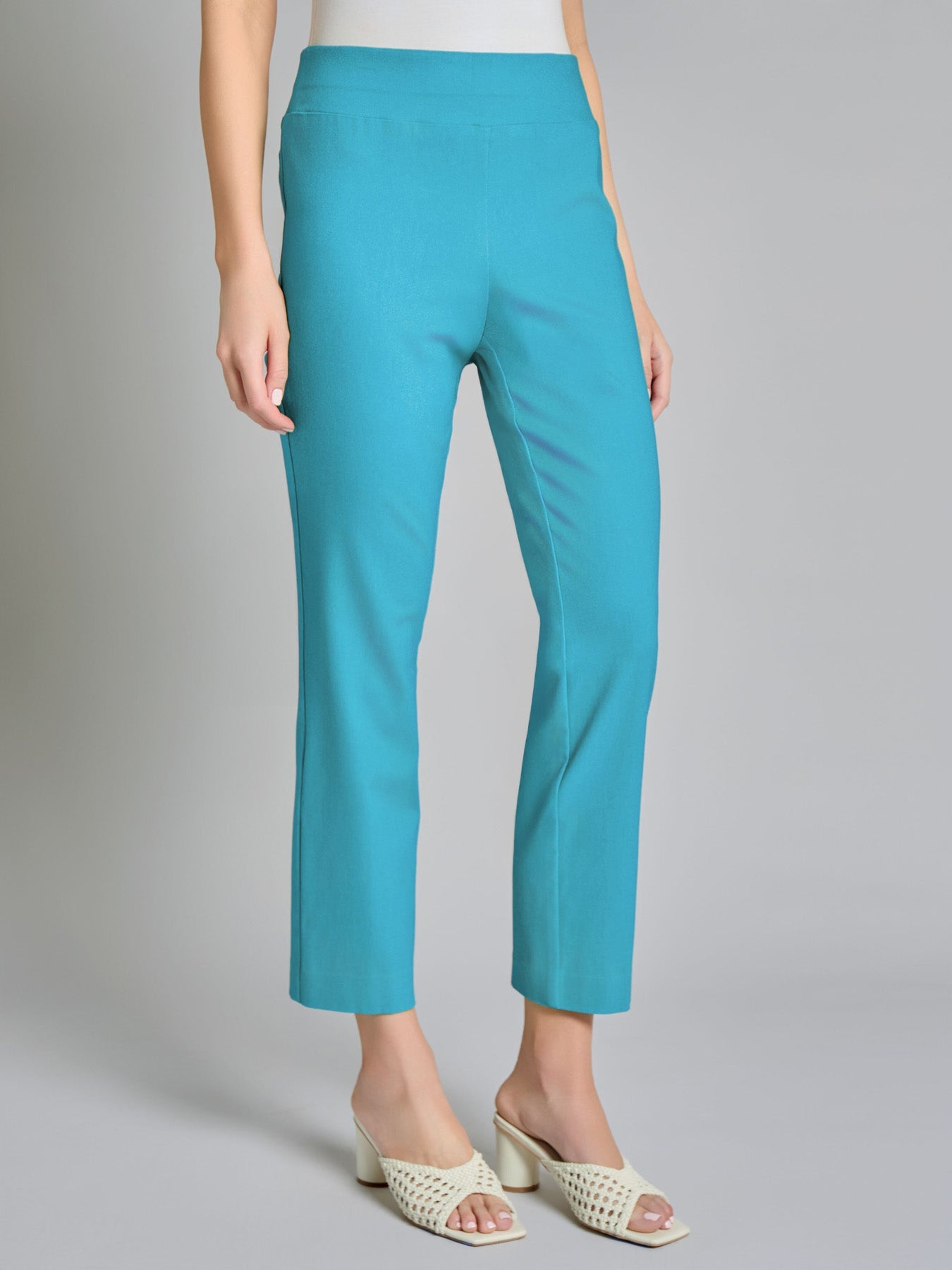 Pull-On Straight Leg Pants, Stretch Twill