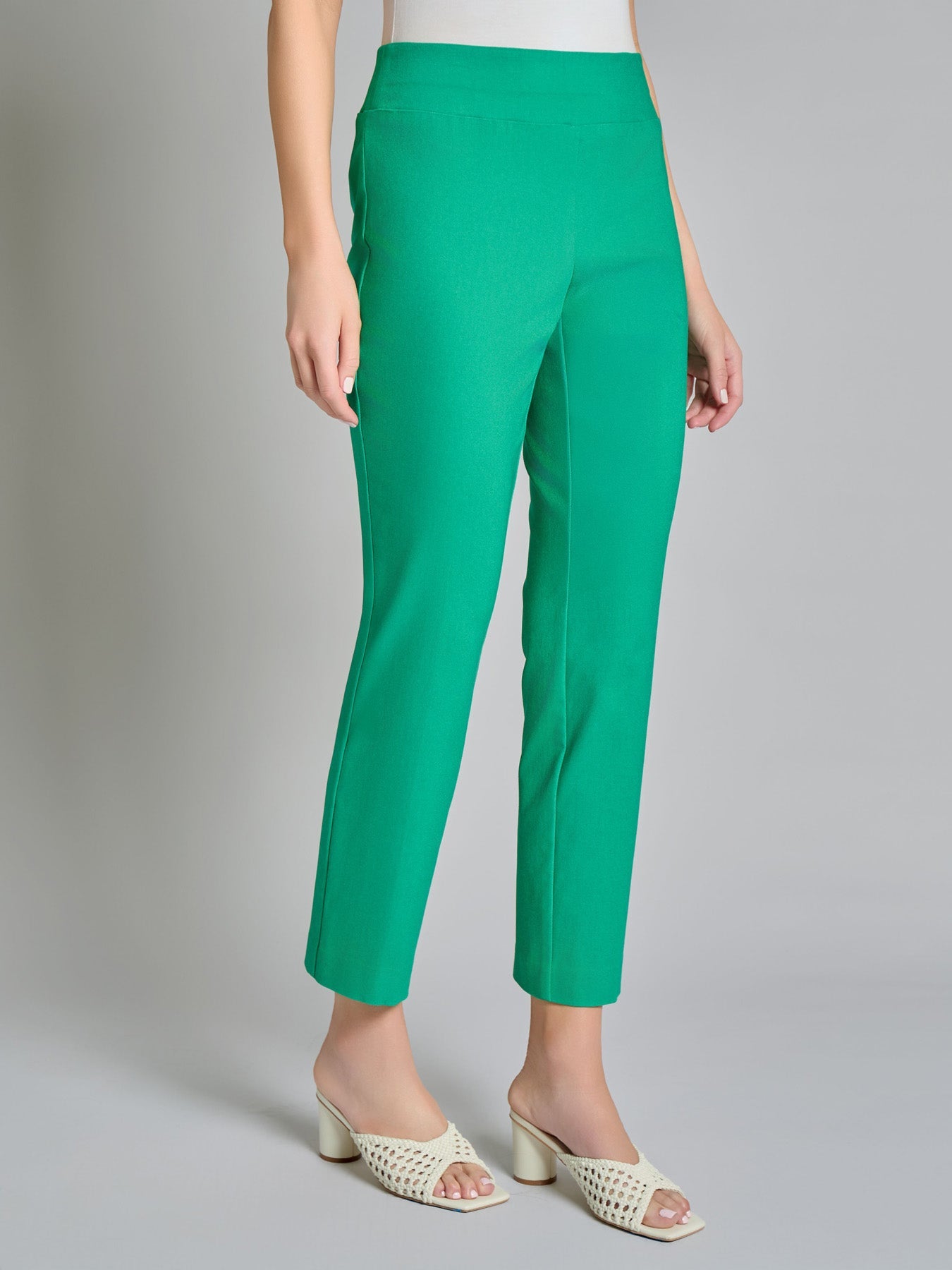Pull-On Straight Leg Pants, Stretch Twill