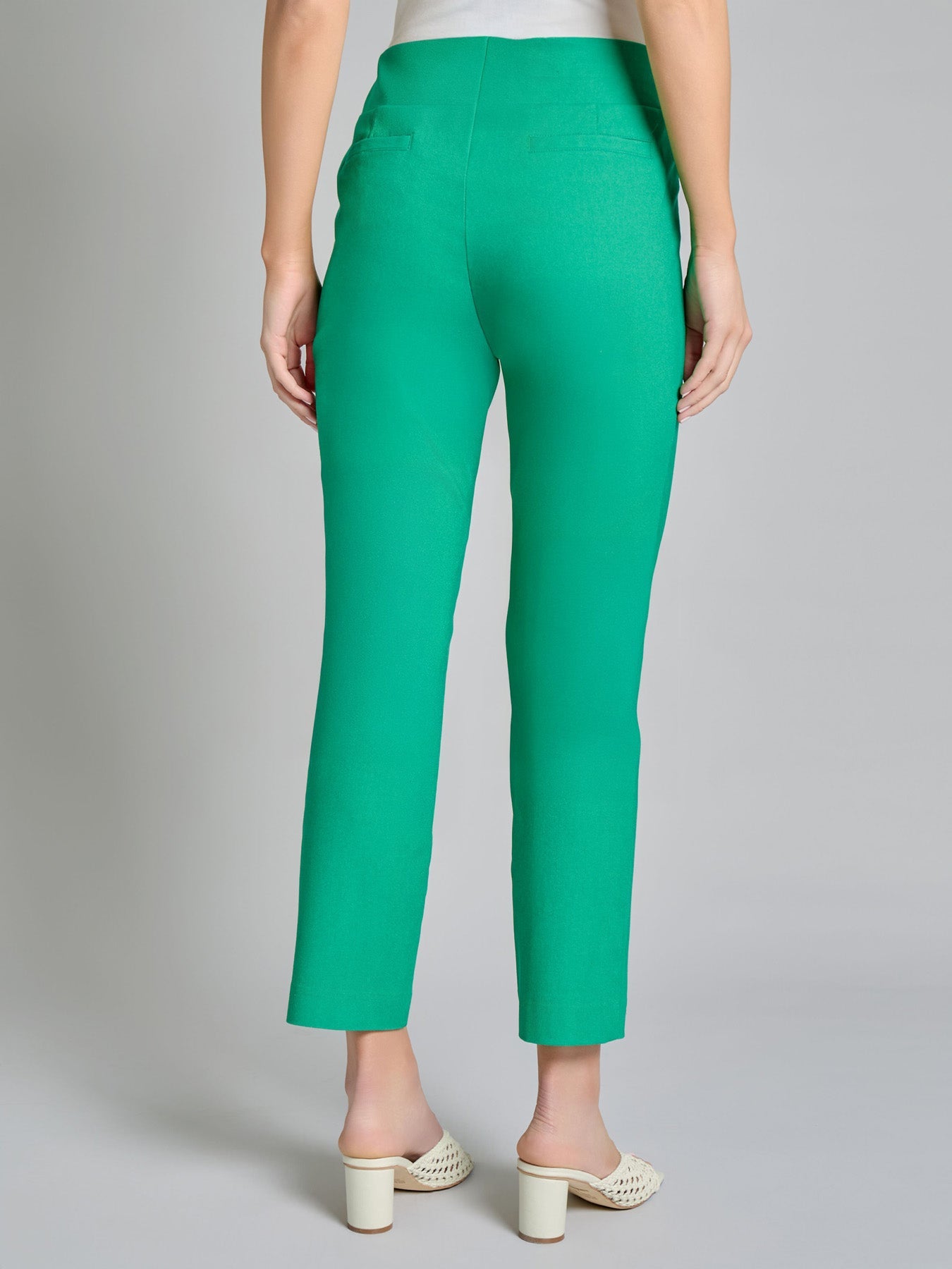 Pull-On Straight Leg Pants, Stretch Twill