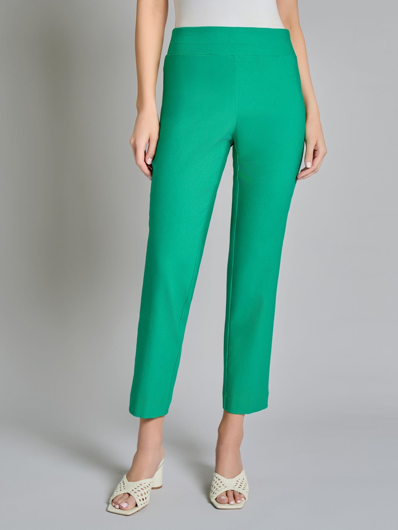 Pull-On Straight Leg Pants, Stretch Twill