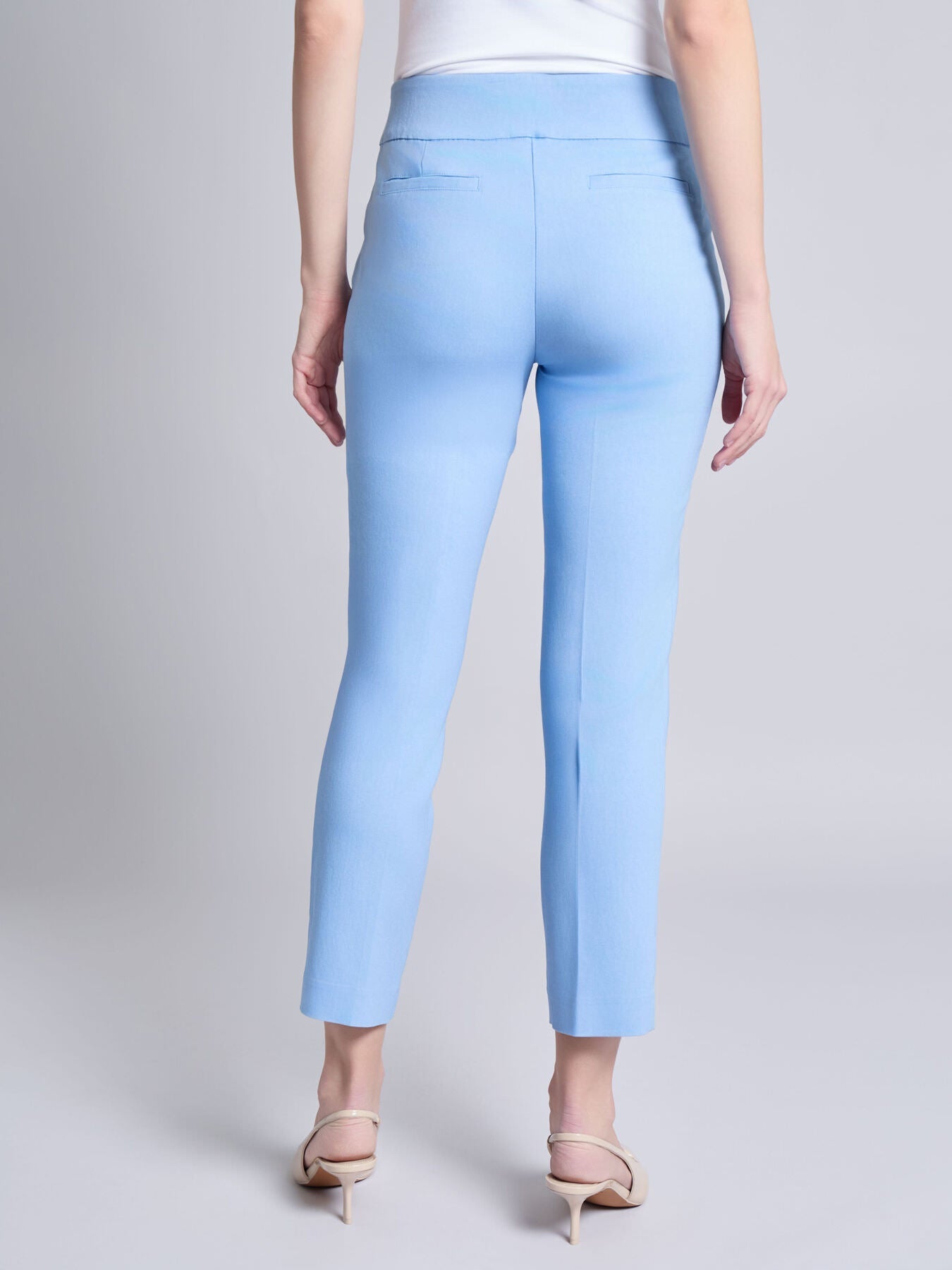 Petite Pull-On Straight Leg Pants, Stretch Twill