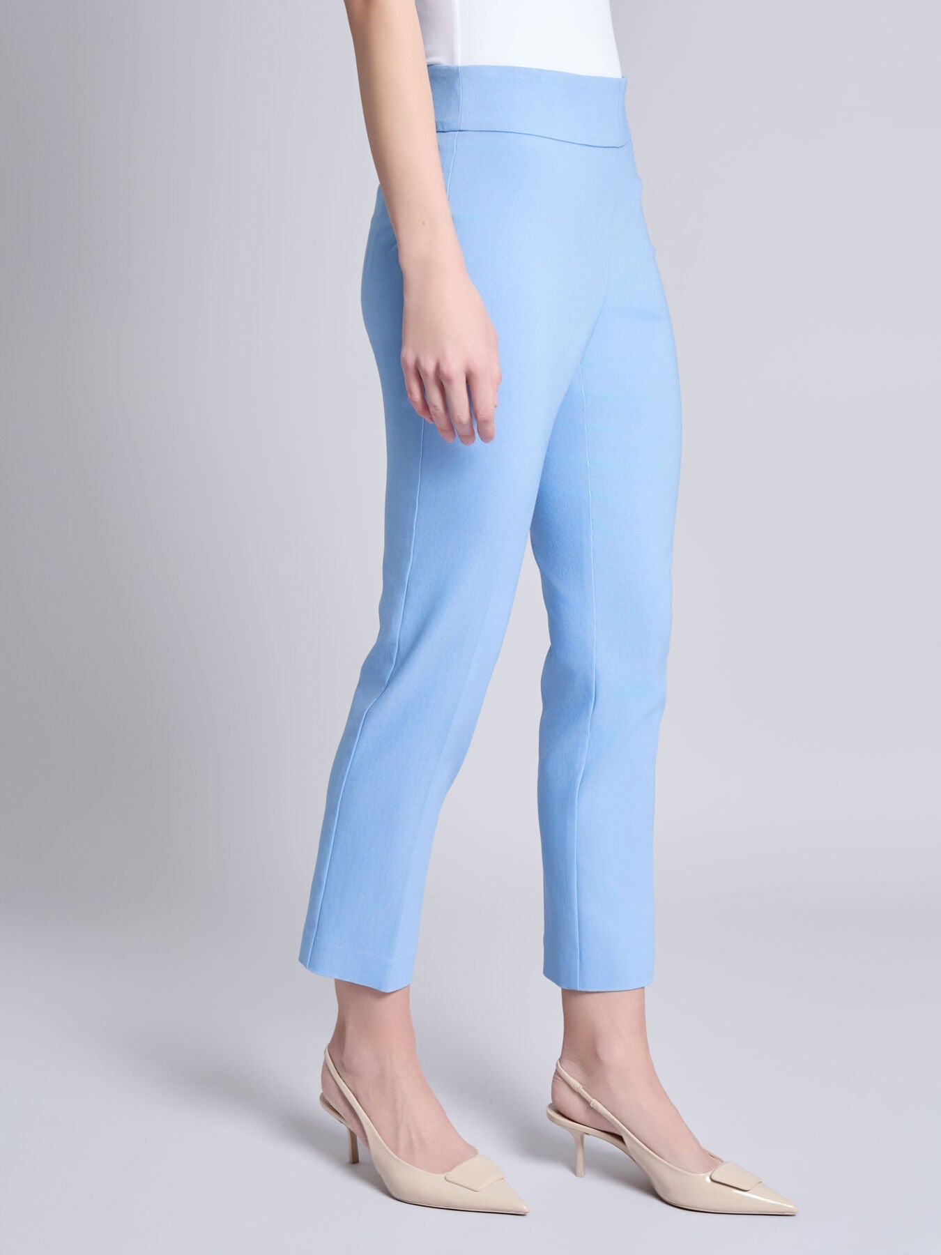 Pull-On Straight Leg Pants, Stretch Twill