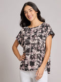 Button Detail Blouse, Crepe de Chine