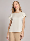Plus Button Detail Blouse, Hammered Satin