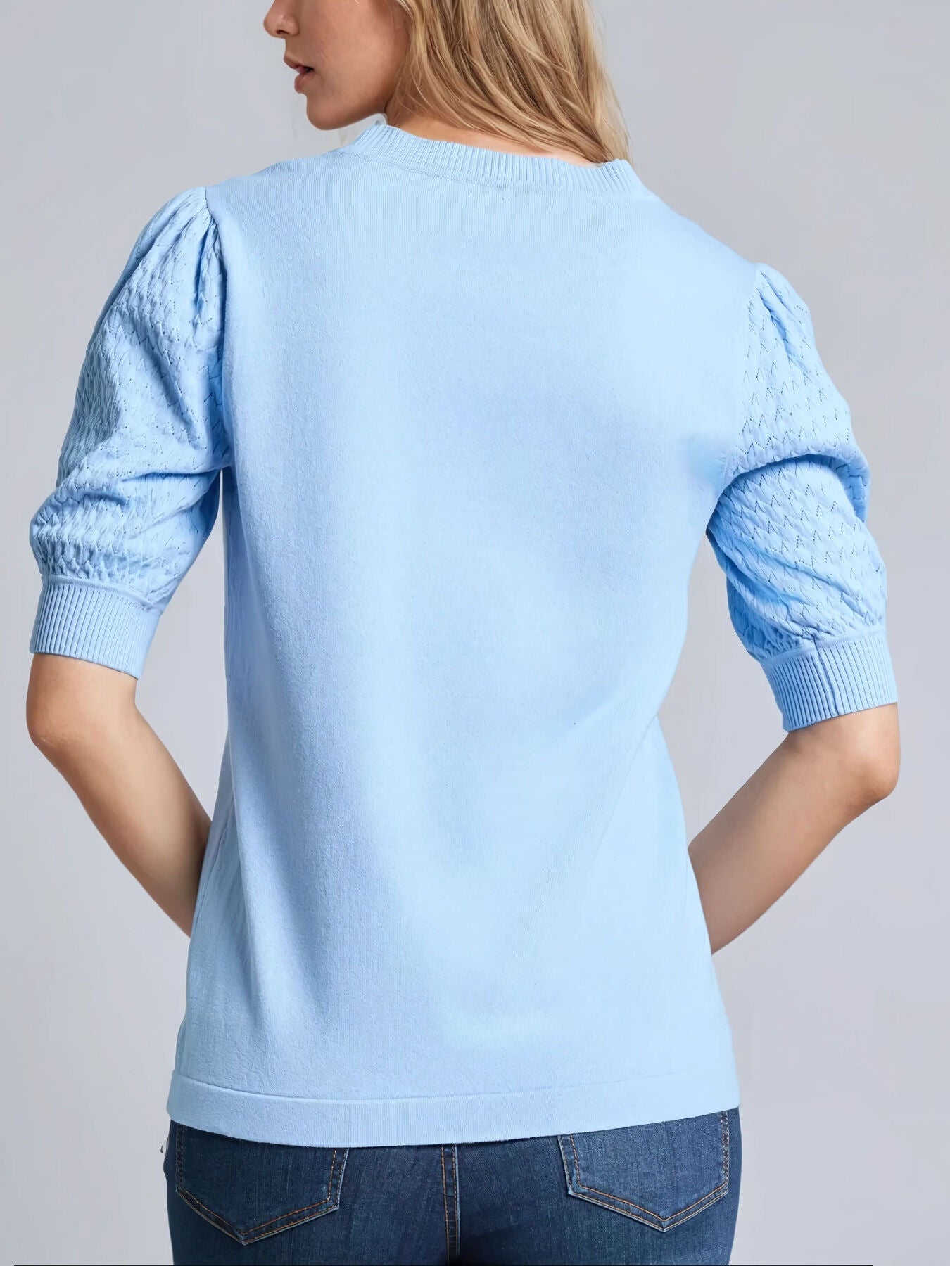 Stitch Puff Sleeve Top