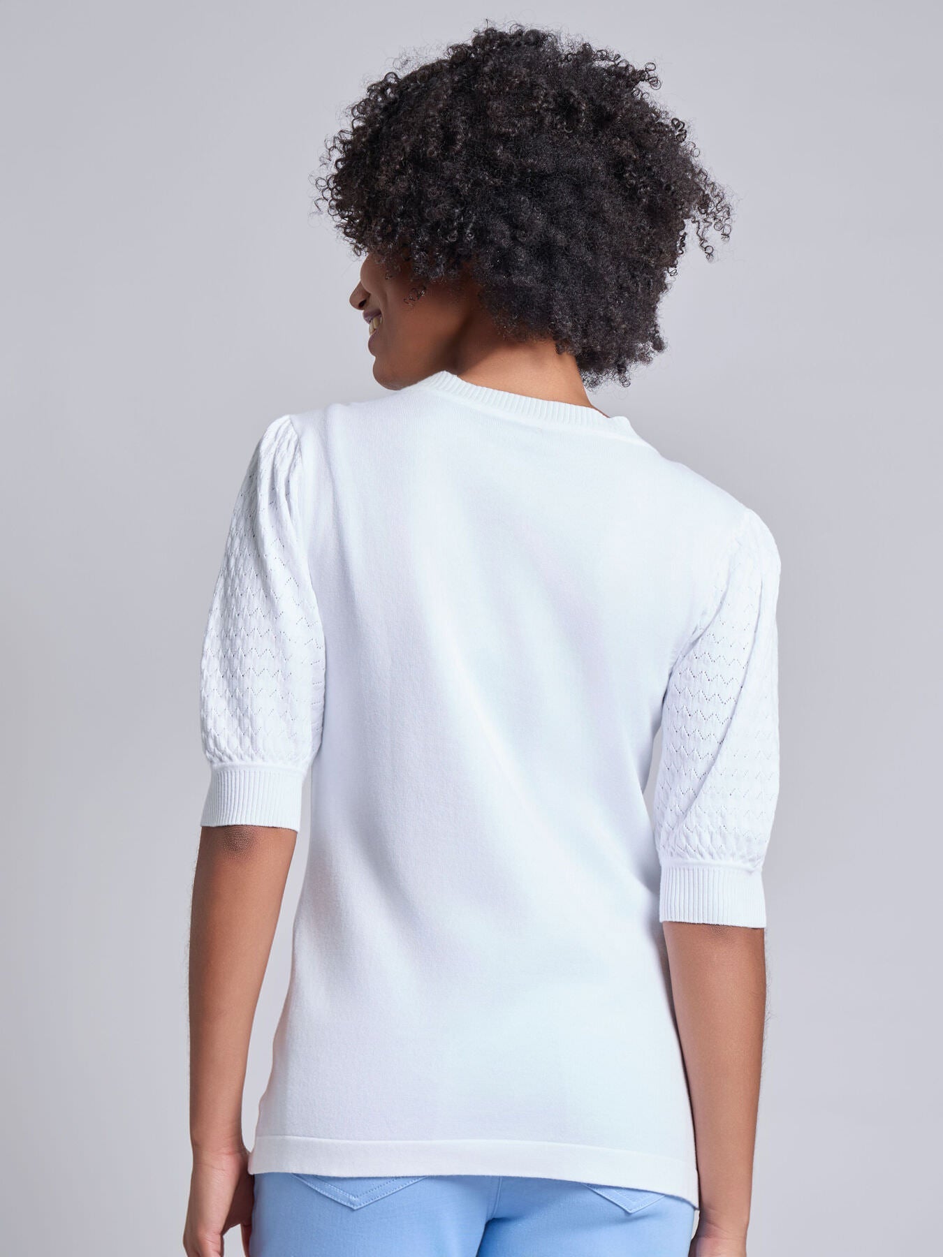 Stitch Puff Sleeve Top