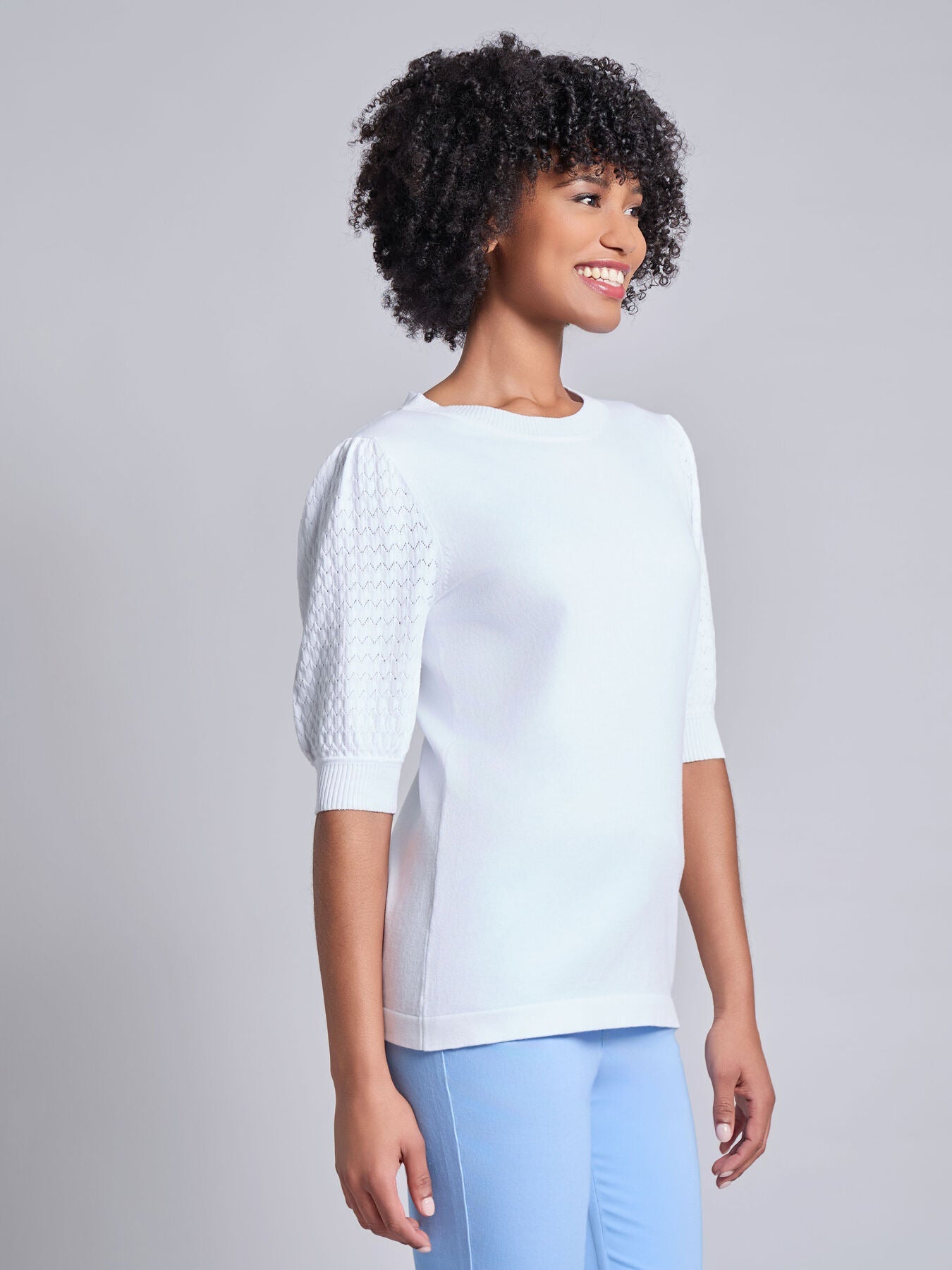 Stitch Puff Sleeve Top