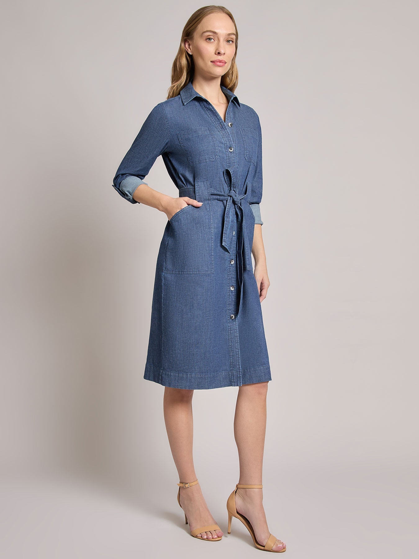 Pocket Tie Dress, Denim