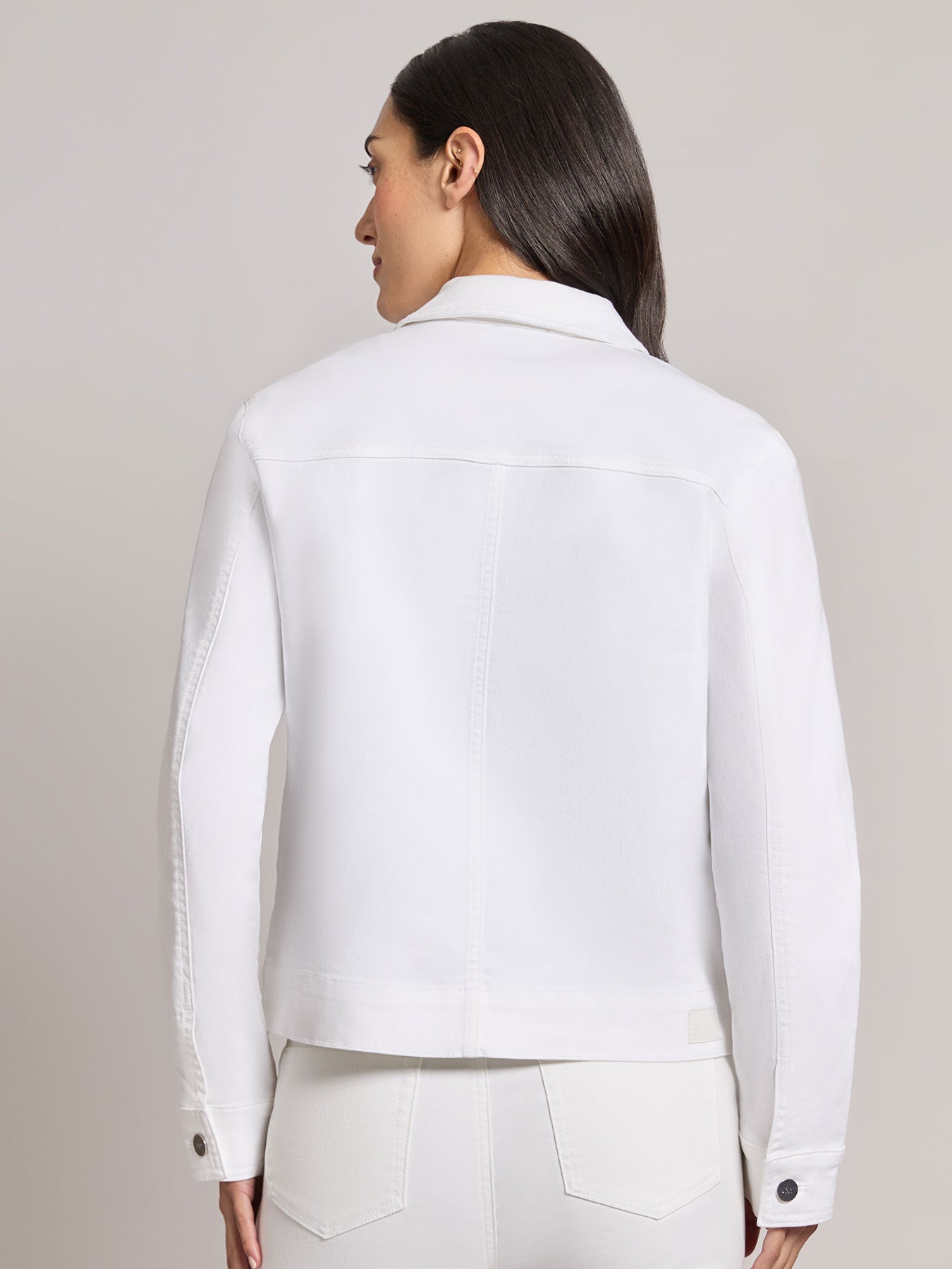Petite Patch Pocket Denim Jacket, Soft White