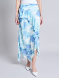 Petite Pull-On Ruffle Trim Midi Skirt