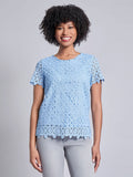 Petite Short Sleeve Lace Top