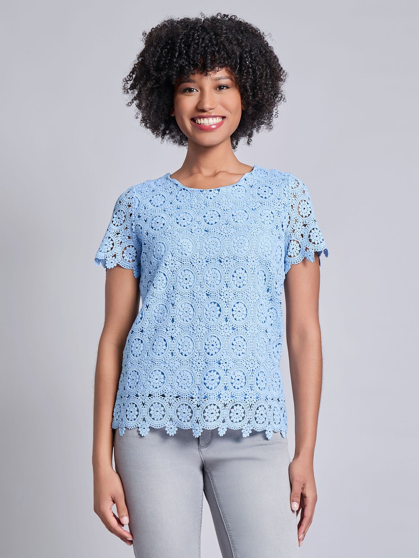 Short Sleeve Lace Top