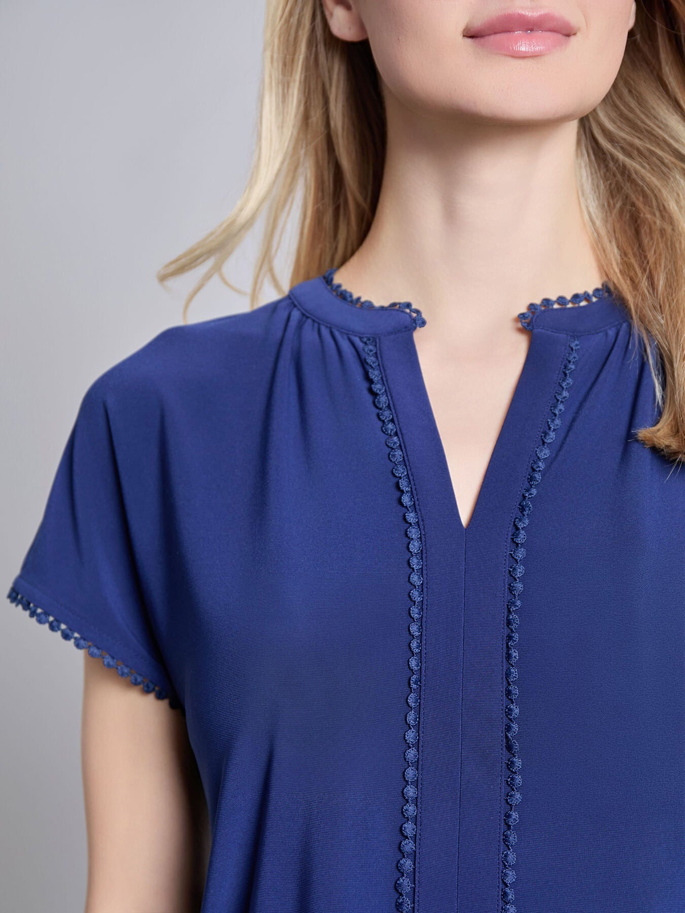 Petite Split Neck Top