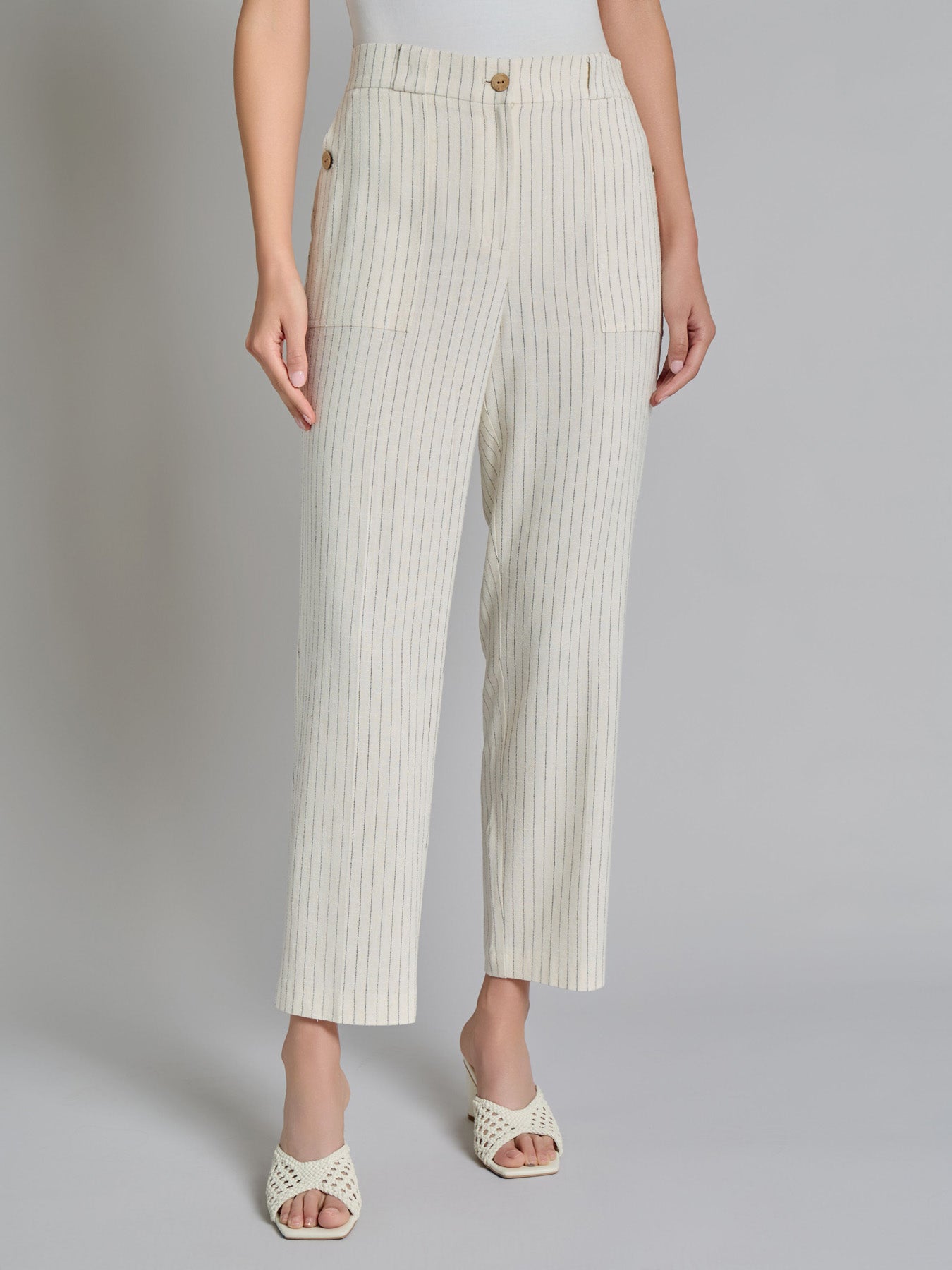 Pinstripe Trouser, Viscose Blend