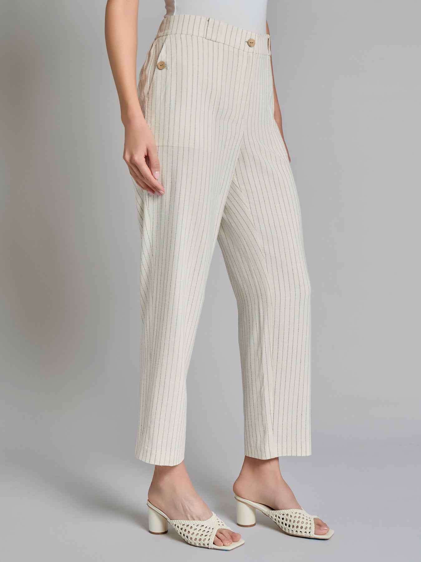 Pinstripe Trouser, Viscose Blend