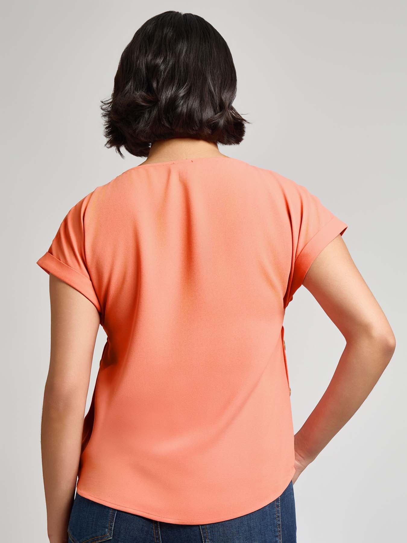 Button Detail Blouse, Jasper Crepe