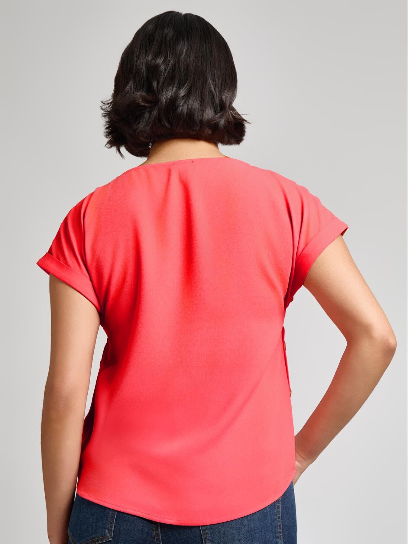 Plus Button Detail Blouse, Jasper Crepe
