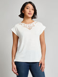 Plus Dolman Top With Inset Lace
