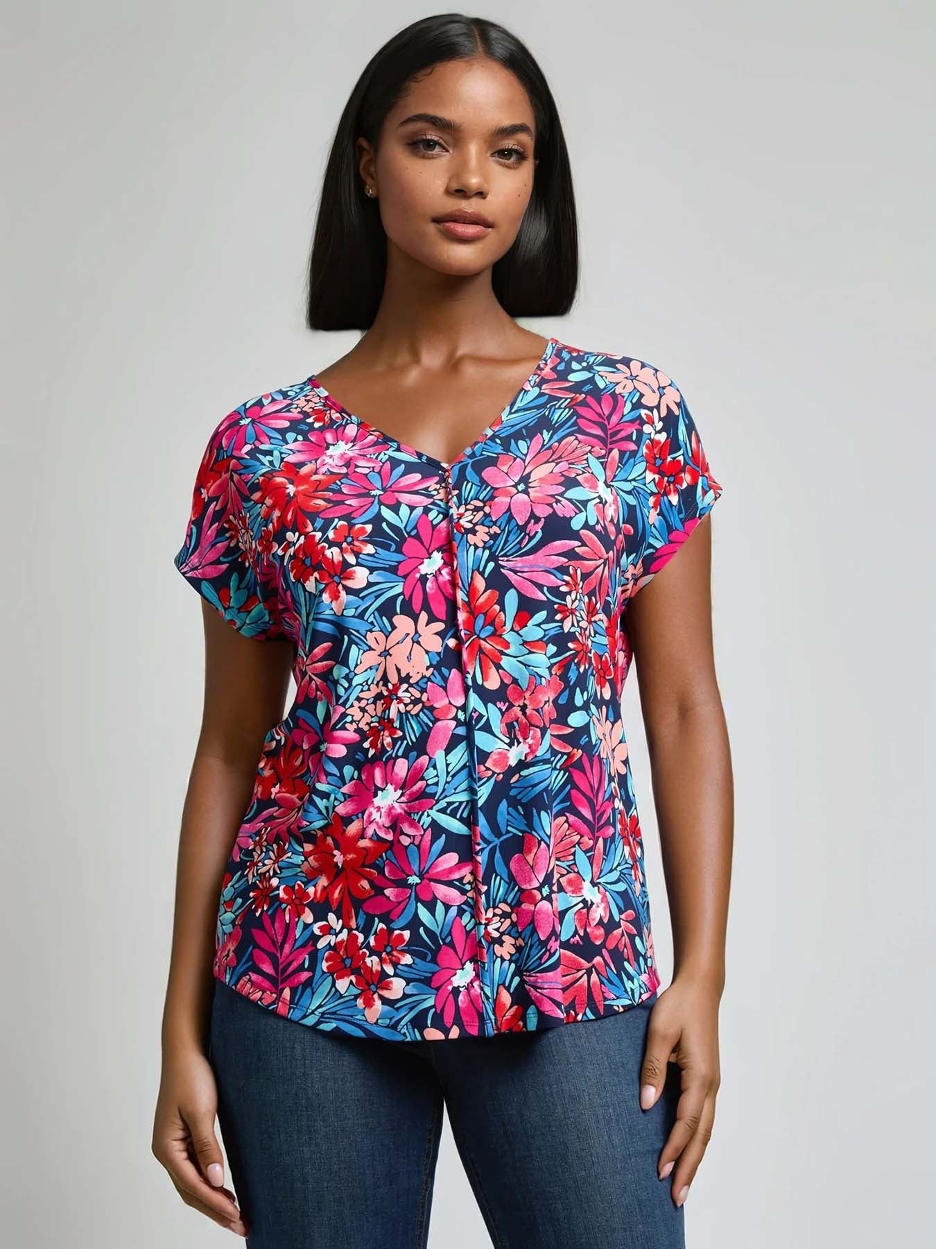 V-Neck Seam Detail Tee