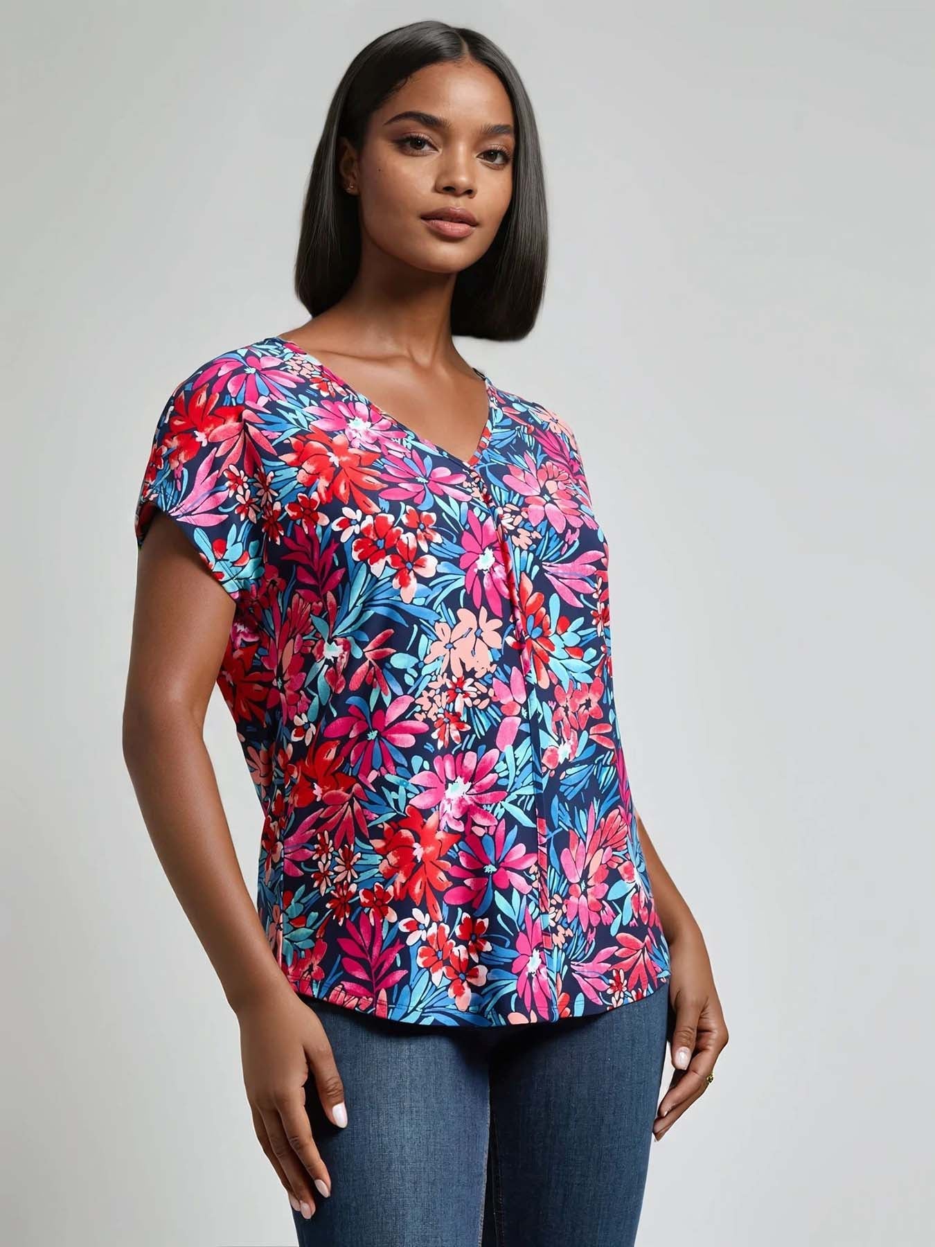 V-Neck Seam Detail Tee