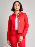 Patch Pocket Denim Jacket, Rouge