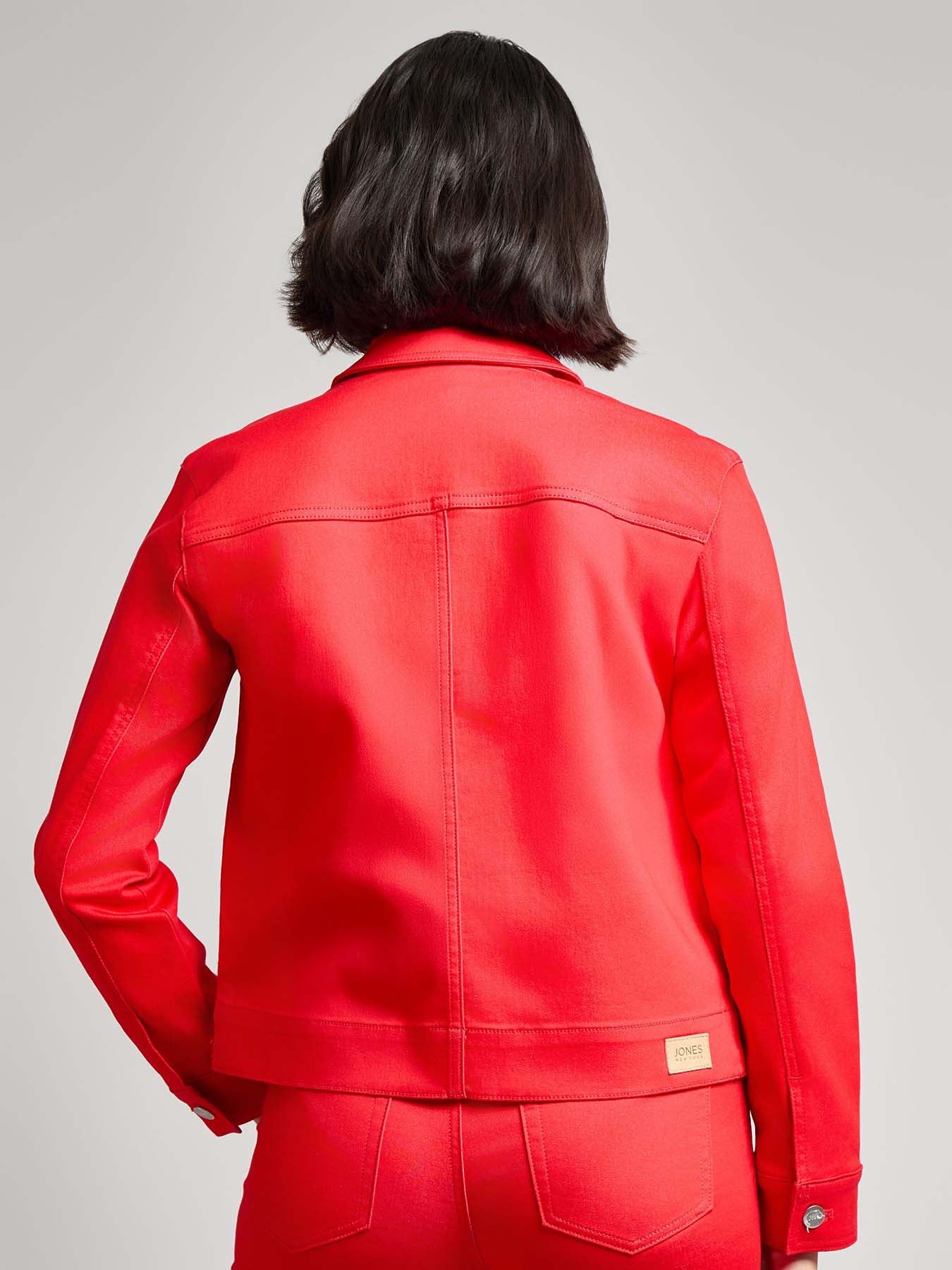 Patch Pocket Denim Jacket, Rouge