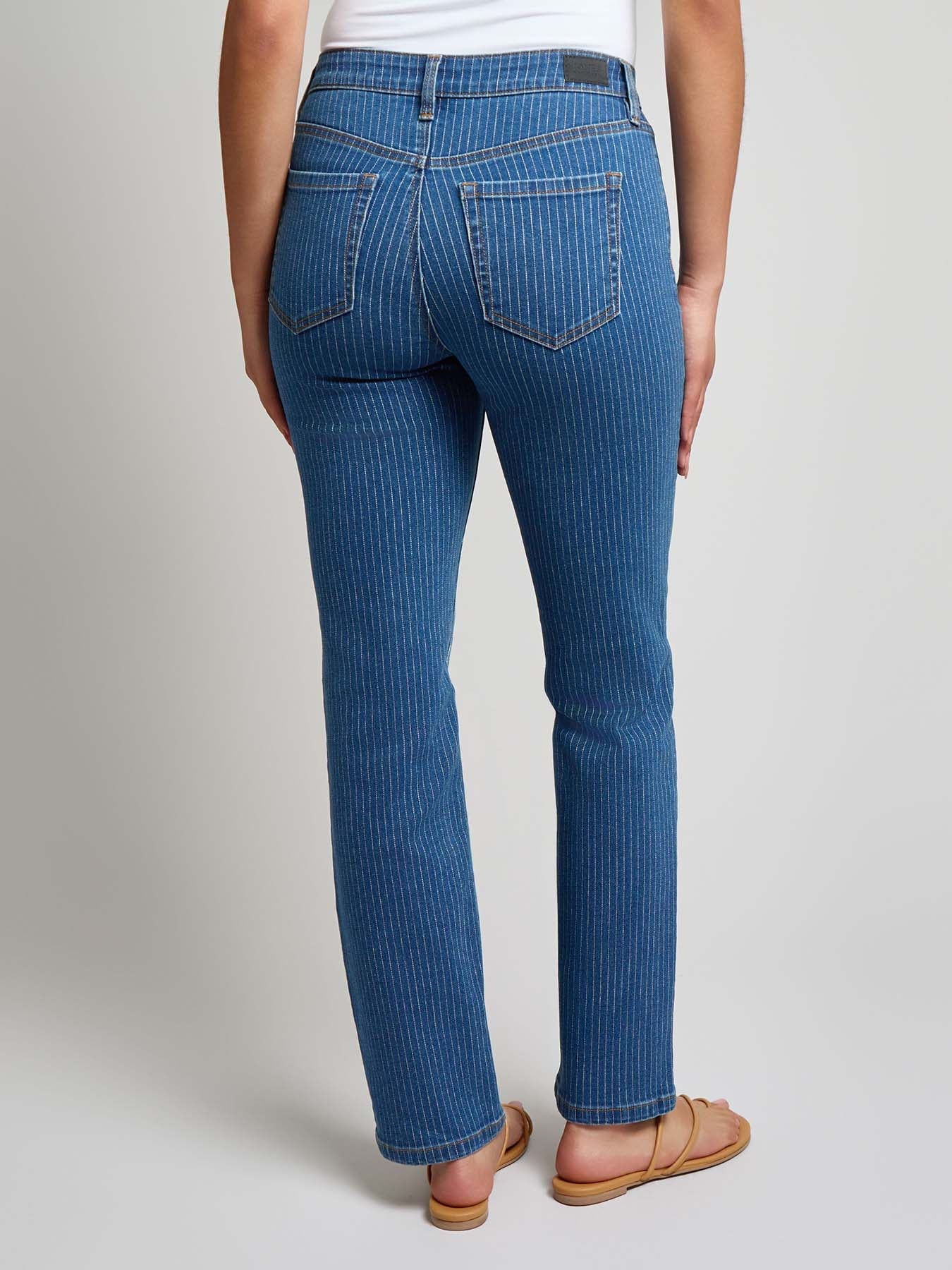Lexington Straight Leg Jeans, Indigo Pinstripe