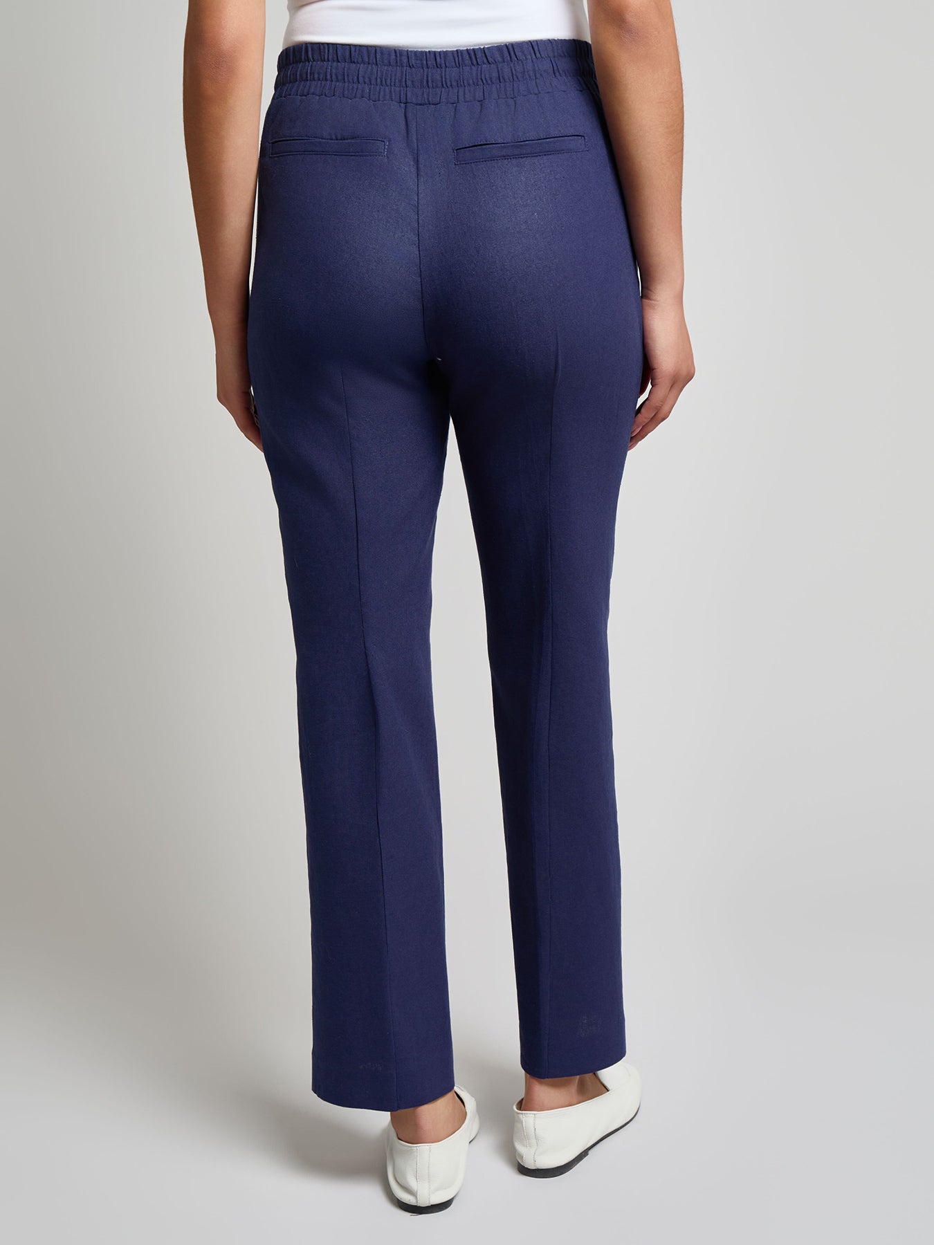 Plus Pull-On Drawstring Pant, Linen Blend
