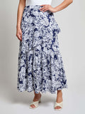 Pull-On Ruffle Maxi Skirt, Crepe de Chine