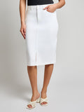 Midi Front Slit Skirt, Soft White