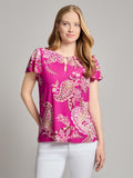 Flutter Sleeve Keyhole Neckline Top