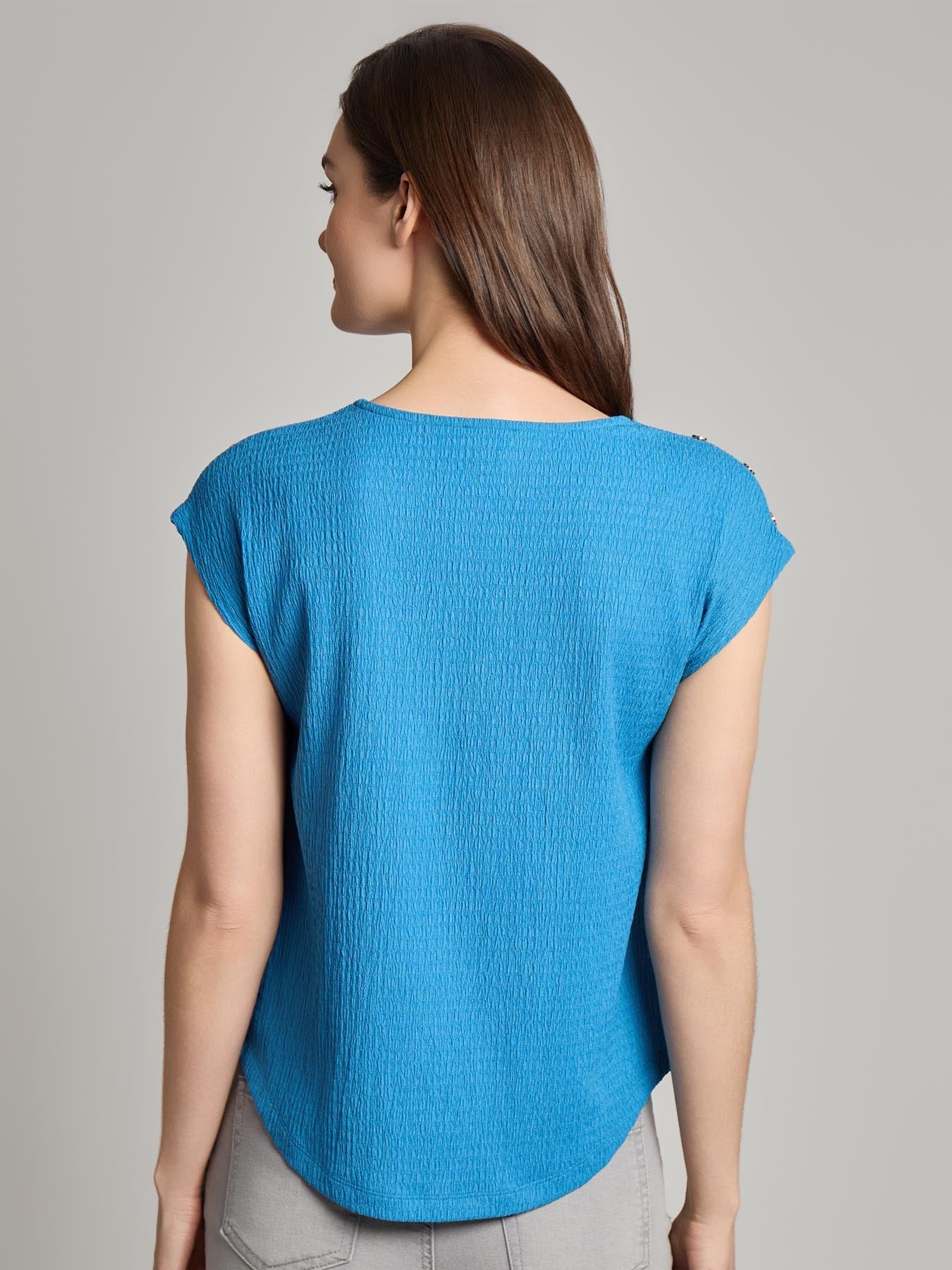 Plus Drop Shoulder Textured Top