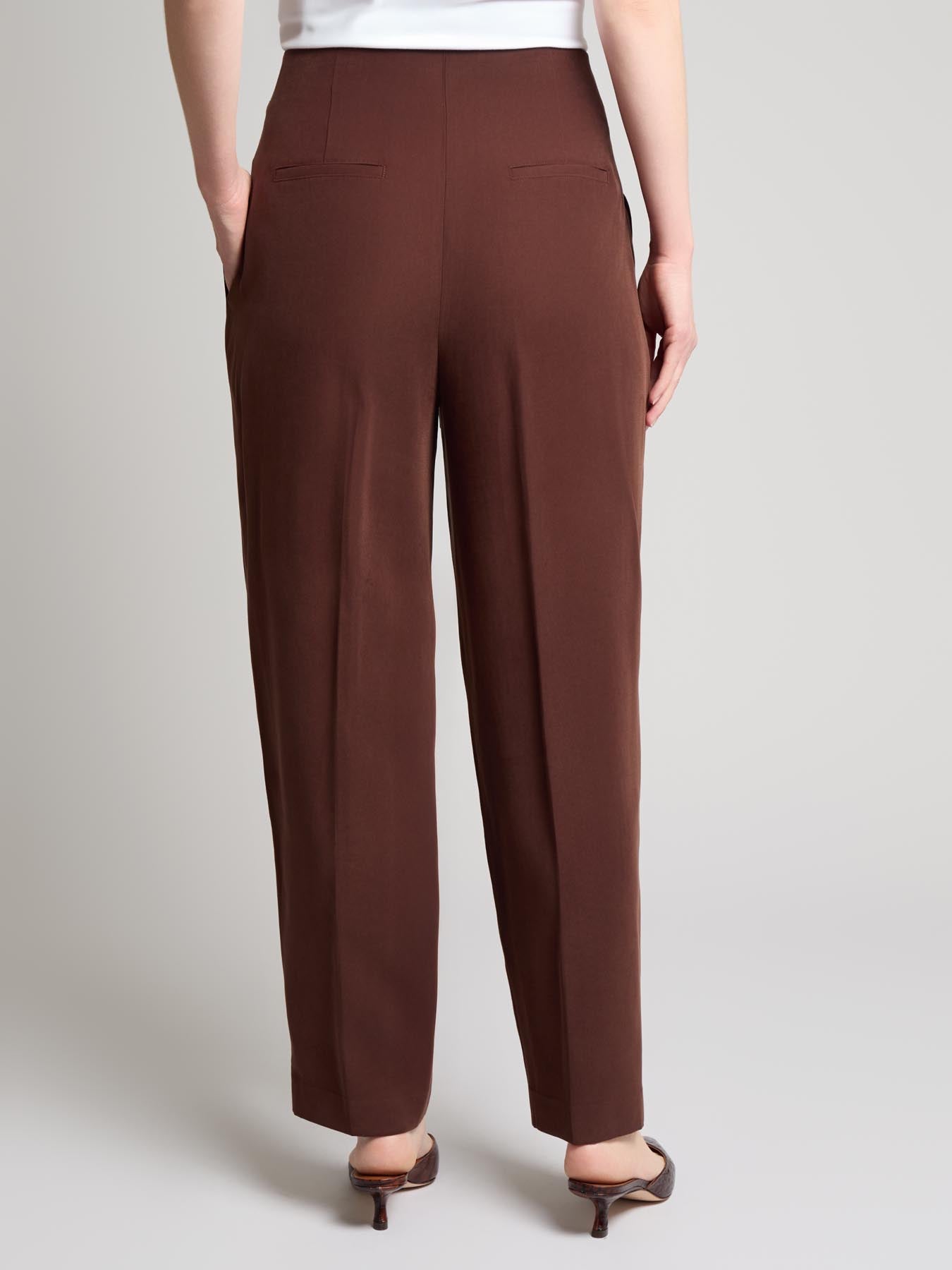 Petite Belted Paperbag Waist Straight Leg Pant