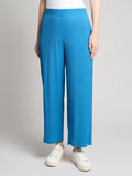 Pull-On Textured Wide Leg Cropped Pant