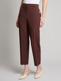 Straight Ankle Pant, Stretch Crepe