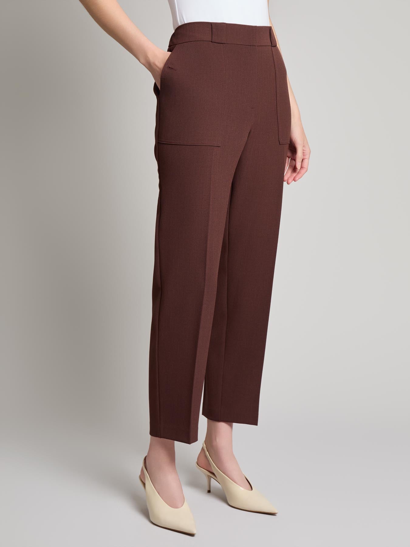 Straight Ankle Pant, Stretch Crepe