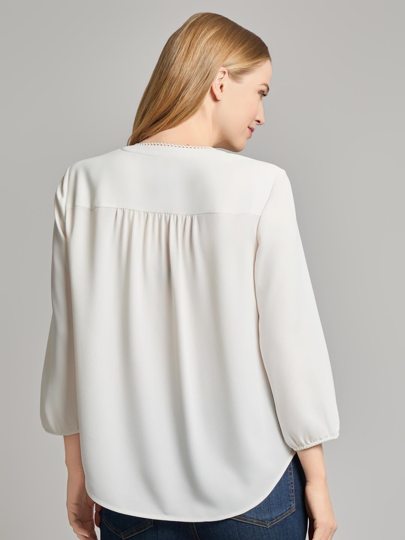 V-Neck Shoulder Trim Blouse