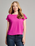 Button Detail Blouse, Jasper Crepe