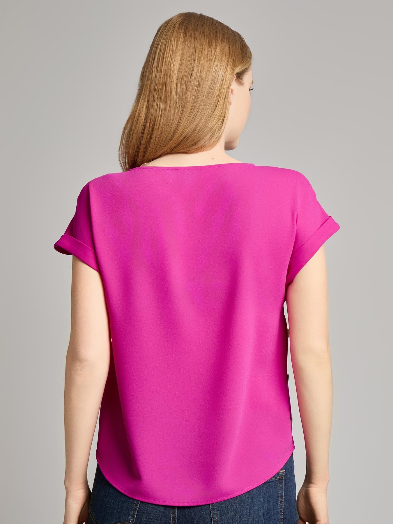 Button Detail Blouse, Jasper Crepe