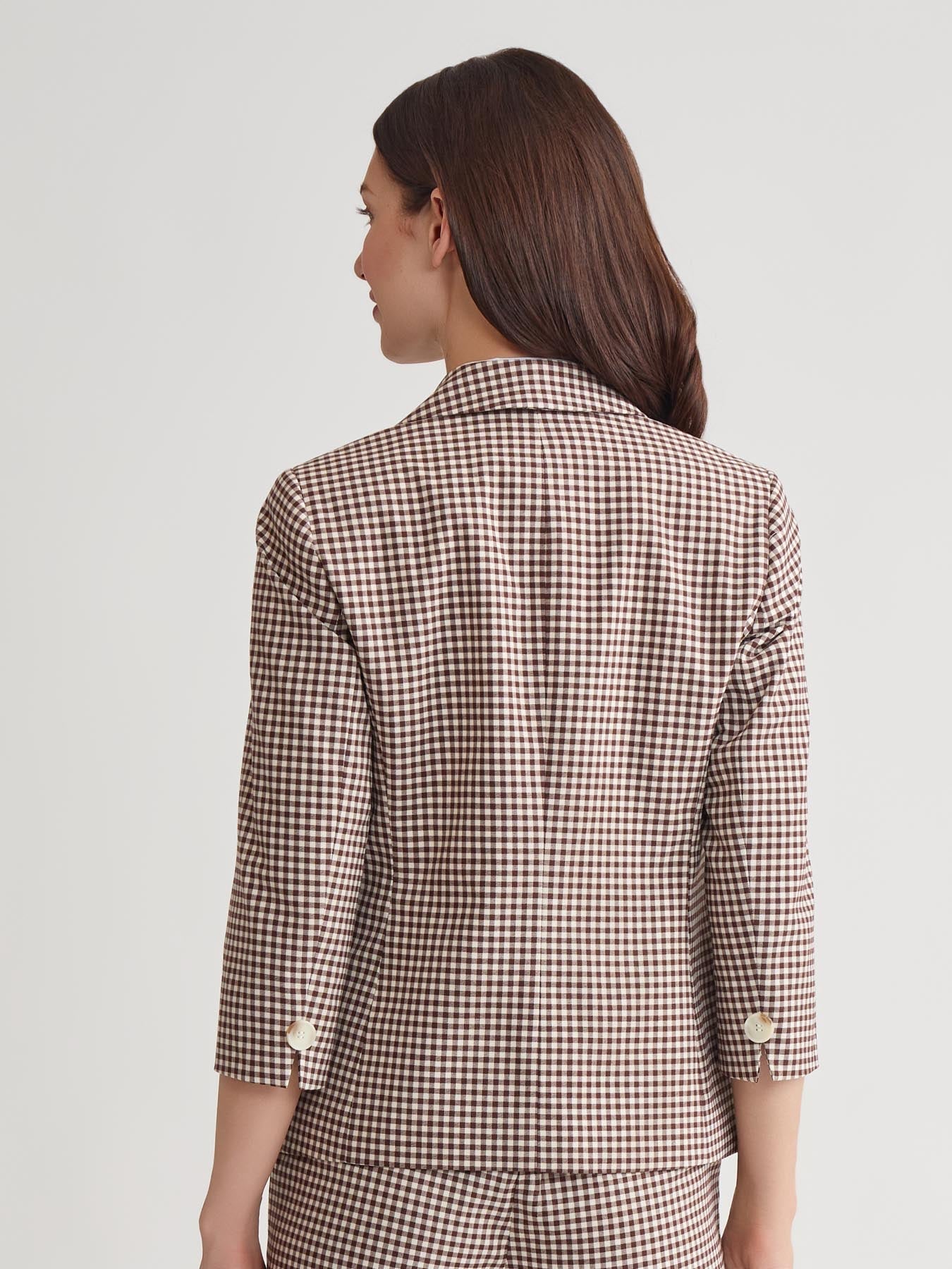 Faux Double Breasted Jacket, Stretch Tweed