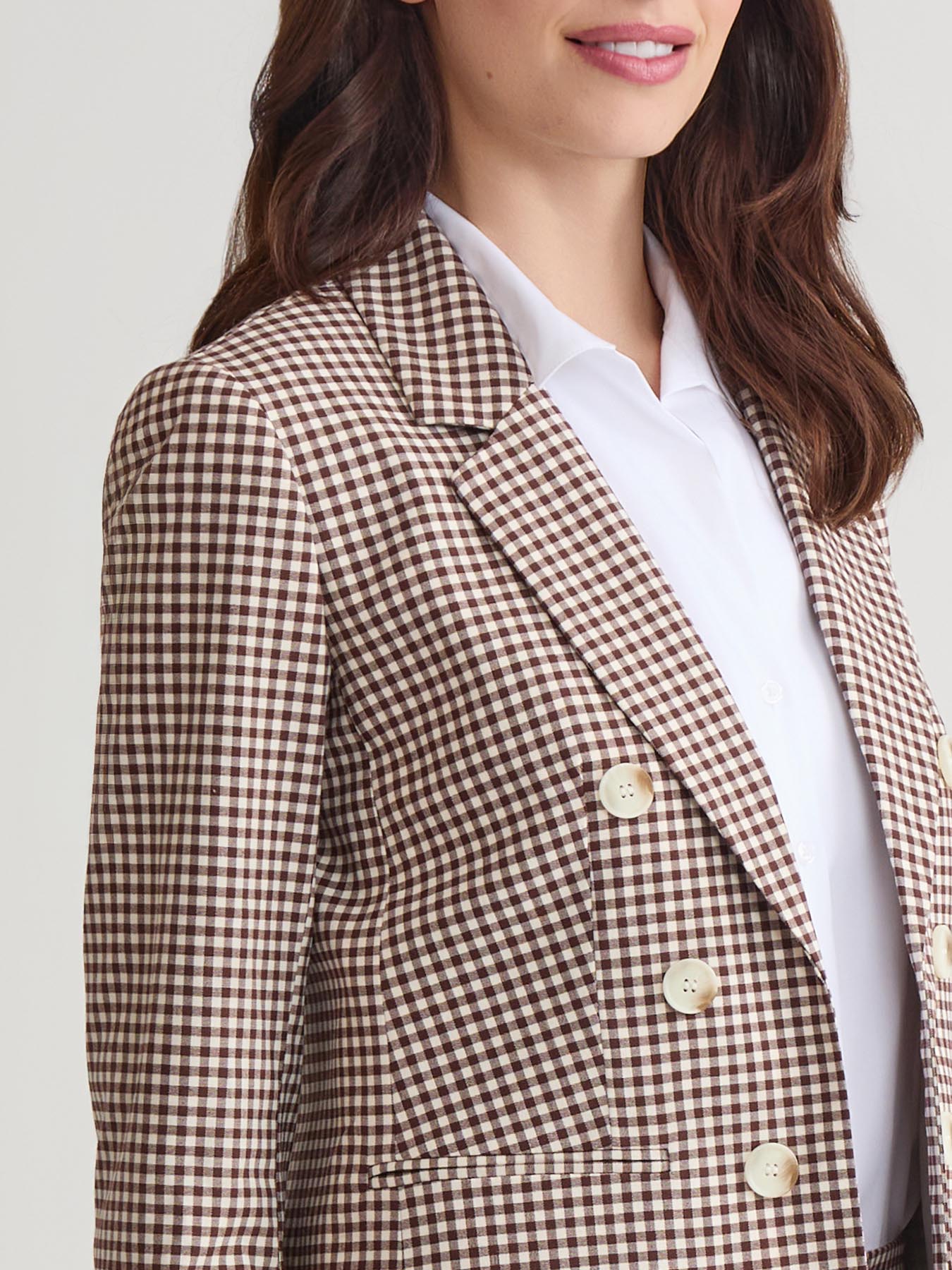 Faux Double Breasted Jacket, Stretch Tweed