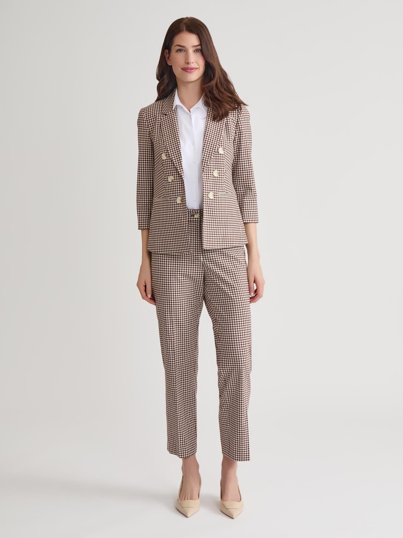 Faux Double Breasted Jacket, Stretch Tweed