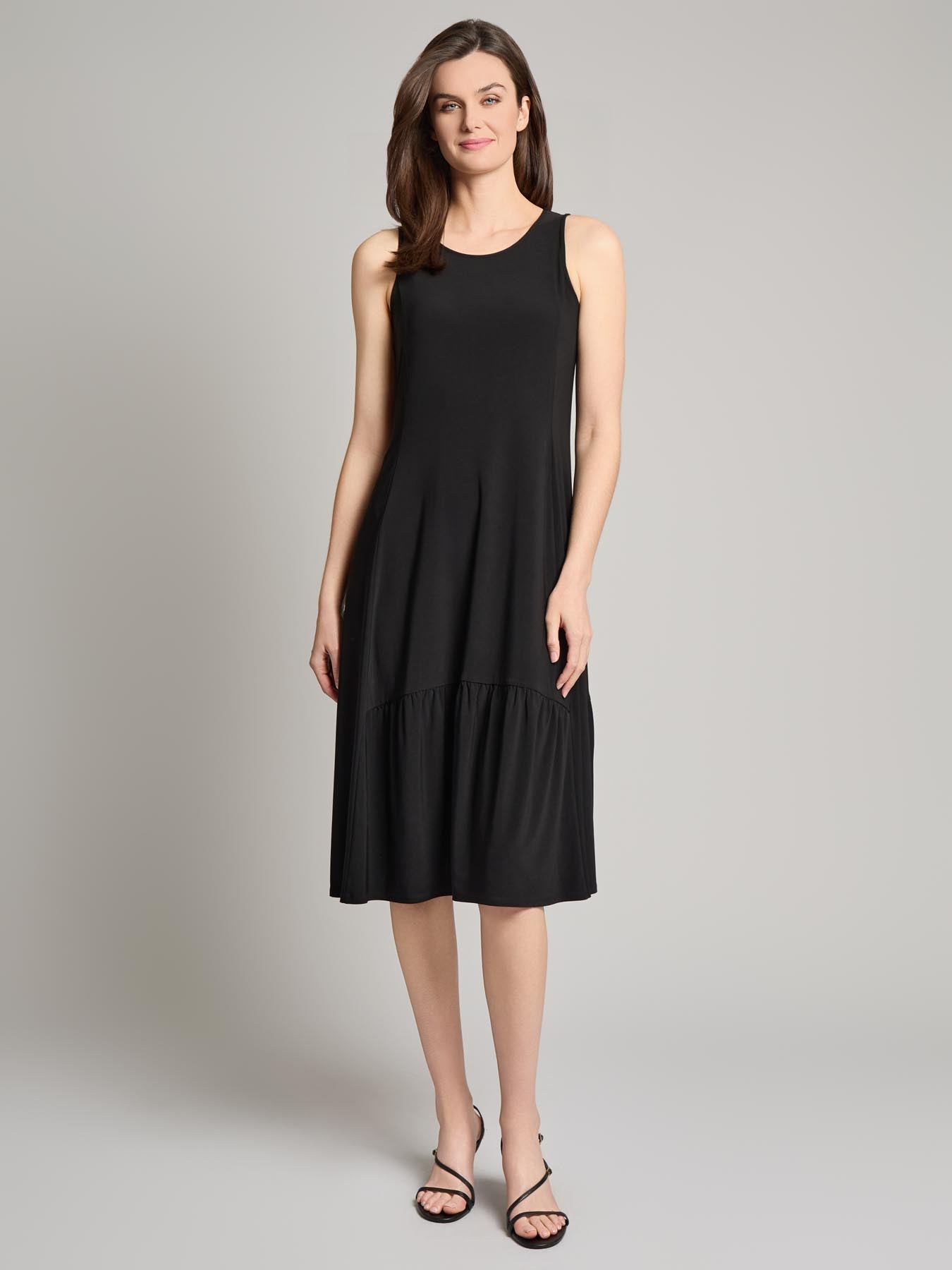 High Low Flounce Dress, Knit Jersey